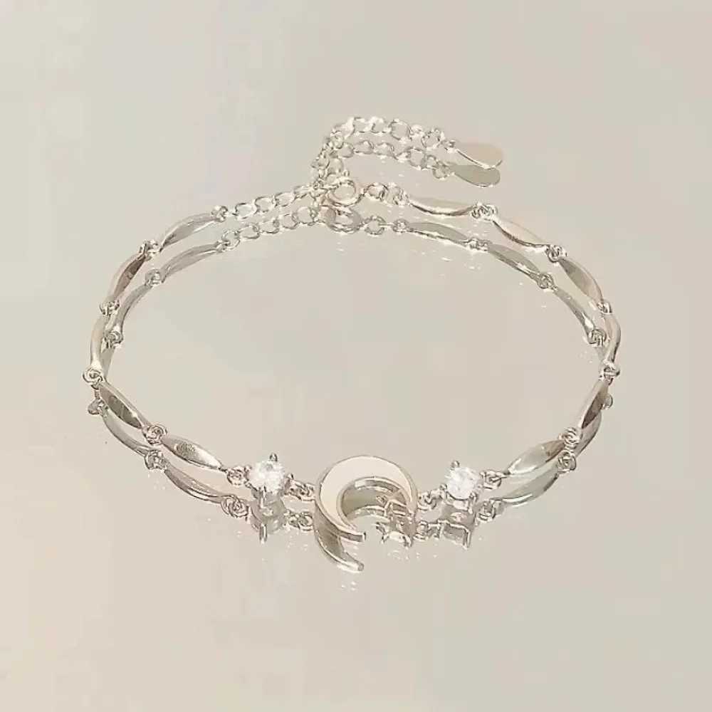 Elegant Crystal Flowers Bracelet for Women Y2K Sweet Girls Moon Cherry Blossom Bow Zircon Bracelets Luxury Jewelry GiftXJ250117