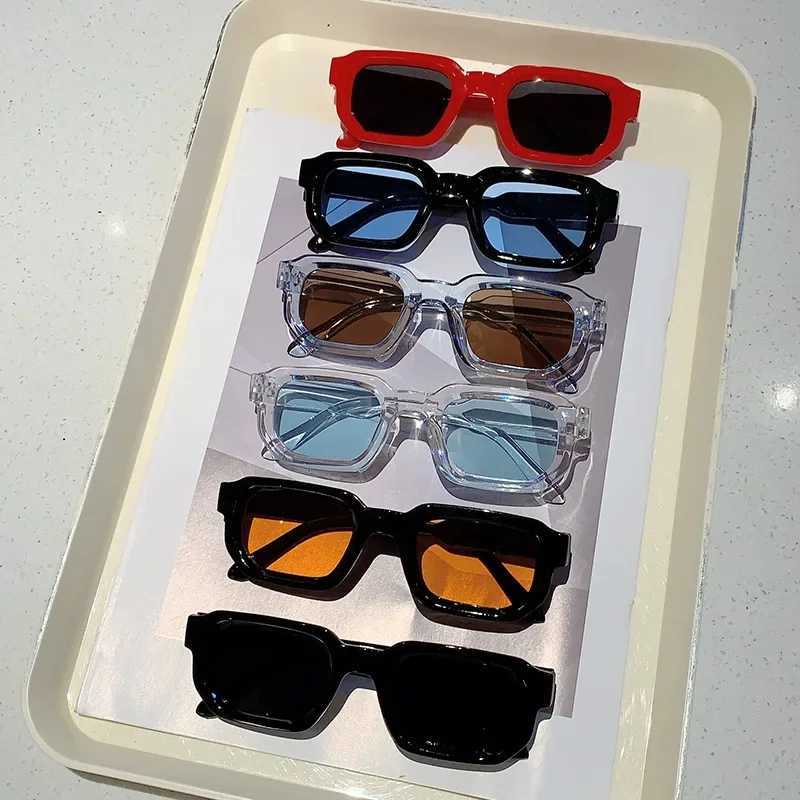 New Men Vintage Rectangle Frame Sunglasses Fashion Retro Sun Glasses Luxury Brand Design Glasses UV400 Eyewear Women Goggles W250116