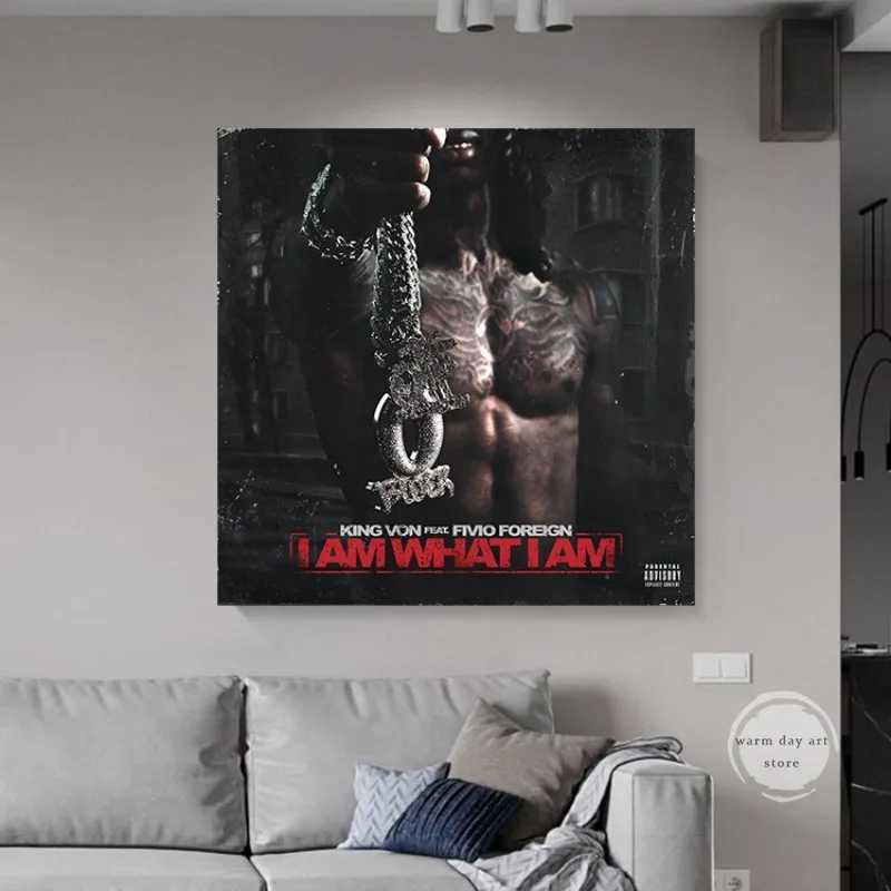King Poster Von Welcome To OBlock Art Hip Hop Music Album Cover Poster Prints Canvas Painting Picture Room Wall Art Home DecorXJ250116