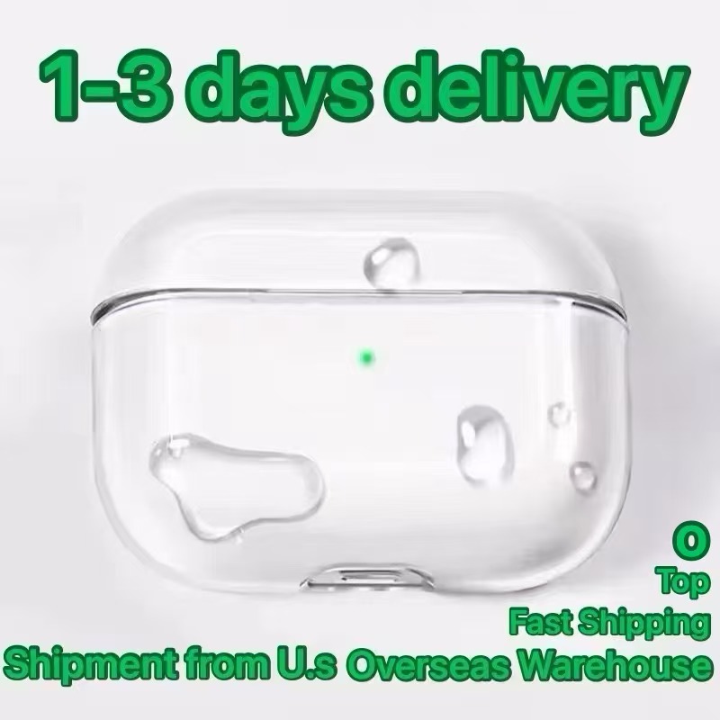 USA Stock For Pro 2 Air Pods 4 3 Earphones Airpod Bluetooth Headphone Accessories Solid Silicone Cute Protective Apple Wireless Charging Box TPU ai4 Case