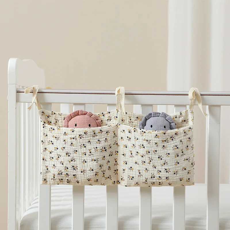 Baby Bedside Storage Bag Baby Crib Organizer Hanging Bag for Baby Multi-Purpose Newborn Bed Hanging Diaper Toy TissueXJ250117