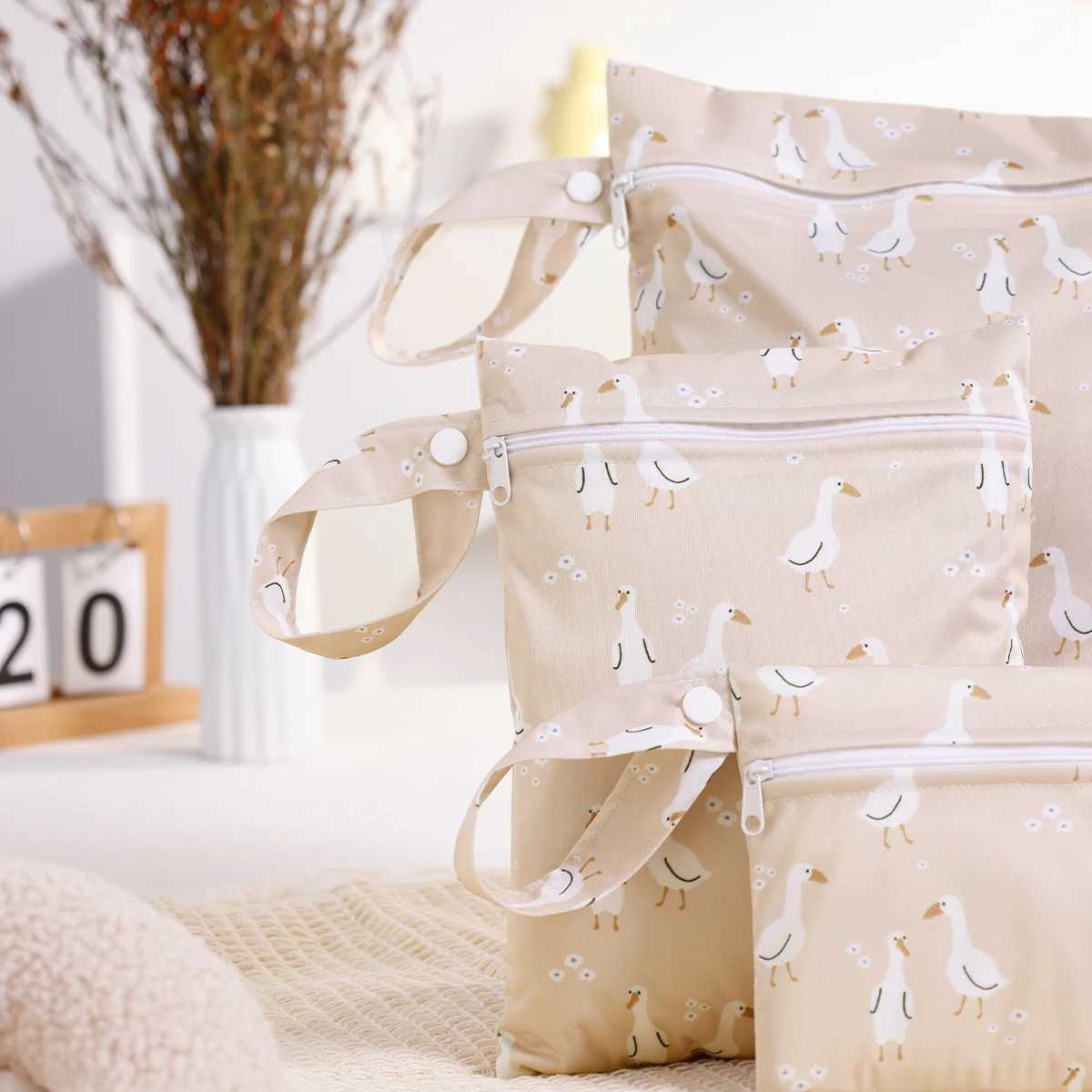 3PCS Recycled Fabric Waterproof Wet Dry Bag Portable Diaper Bag Sanitary Storage BagXJ250117