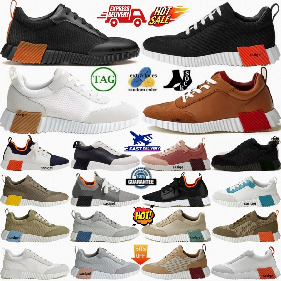 Bouncing Sneakers Designer Suede Shoes Trainers Black White Leather Calfskin Womens Breathable Patchwork Mesh Shoe Men Bounce Sneaker Women Sneak