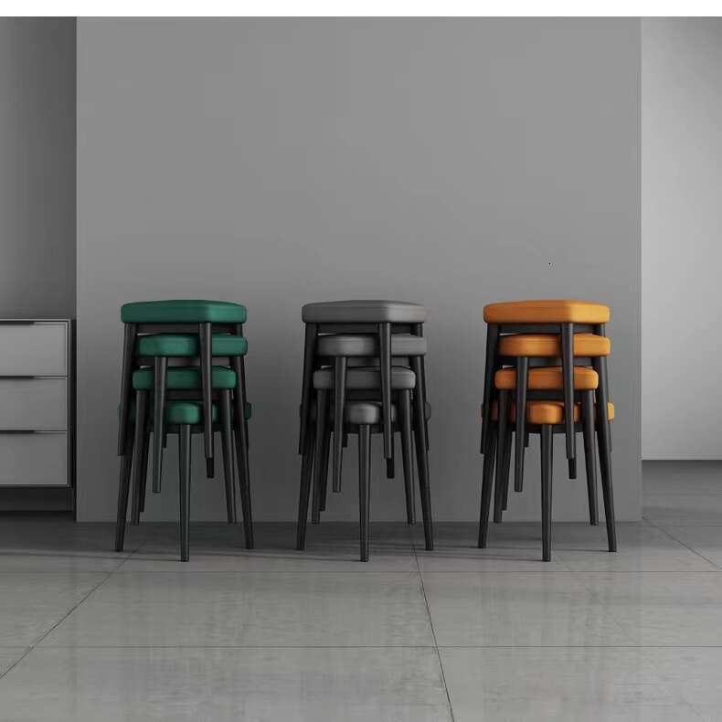 0157 Light for home use, stackable square latex cushion, living room small stool, modern simple and creative dining table round stool