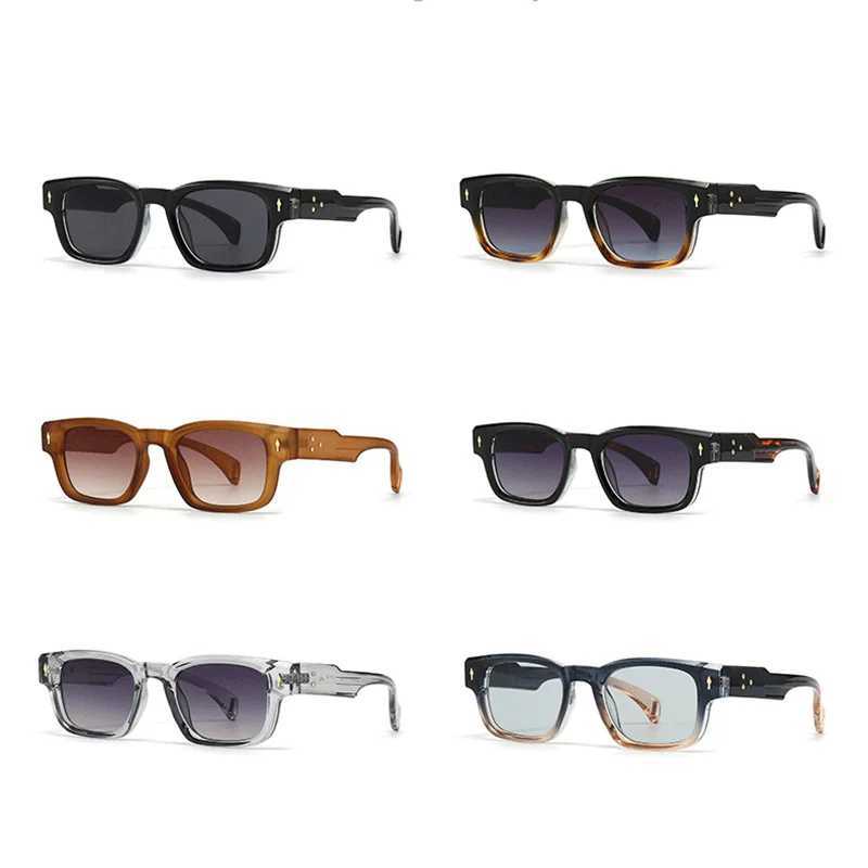 Luxury Punk Sunglasses For Women Men Fashion Square Brand Designer Retro Gradient Shades Trending Rivets Sun Glasses UV400 Green W250116