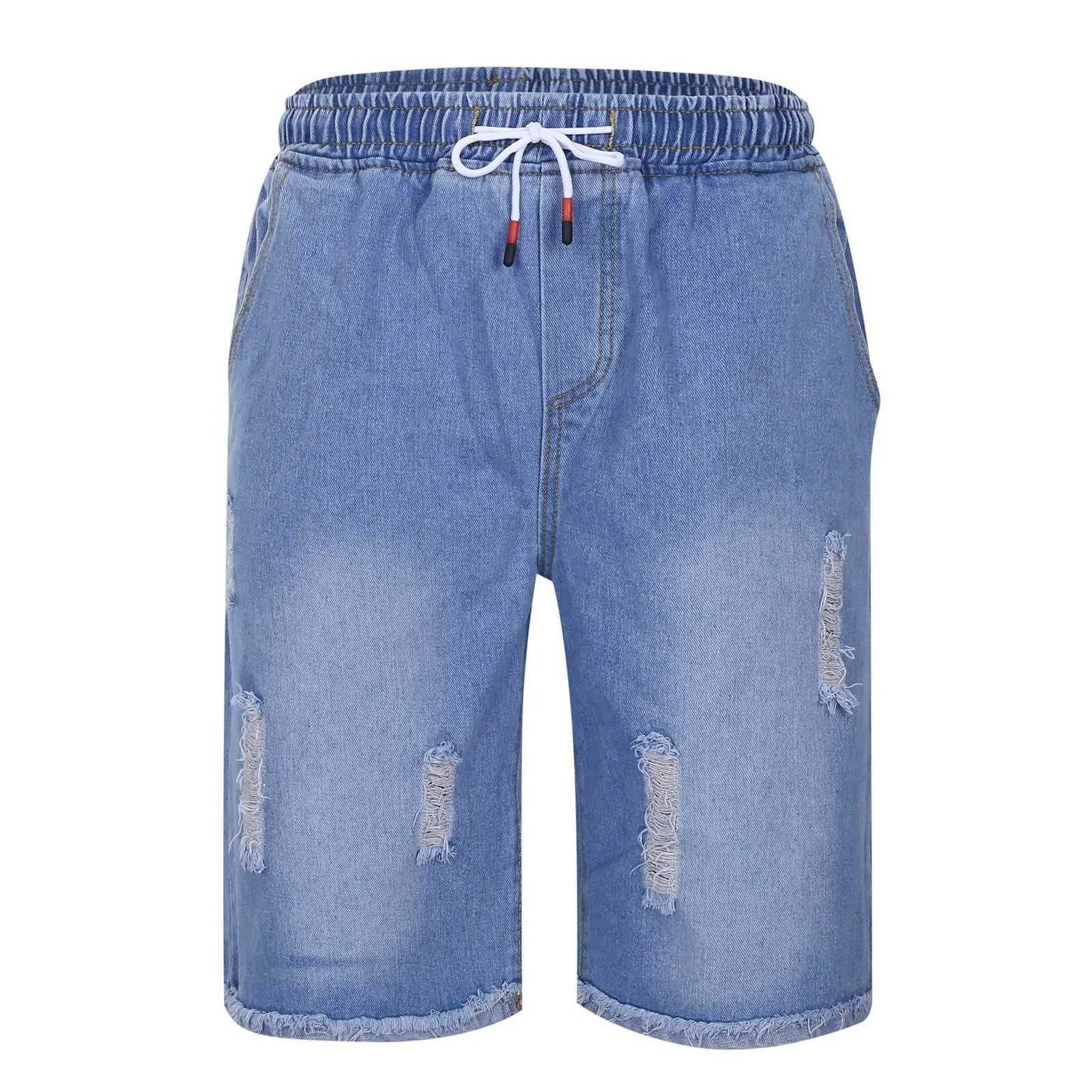Man Denim Shorts Loose Half Graphic Bermuda Short Jeans Pants for Men Ripped Long Baggy Wide Popular Luxury Y2k Fashion DesignerXJ250117