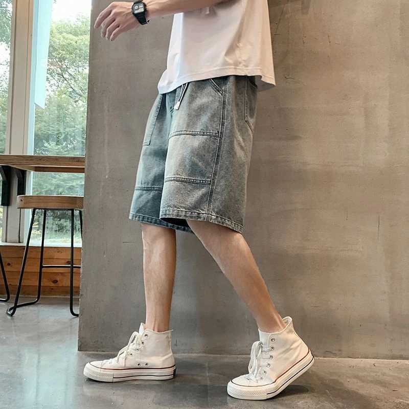 Mens Short Jeans Pants with Pockets Cargo Straight Big Size Male Denim Shorts Oversize Xxxl Korean Fashion Original Summer Y2kXJ250117