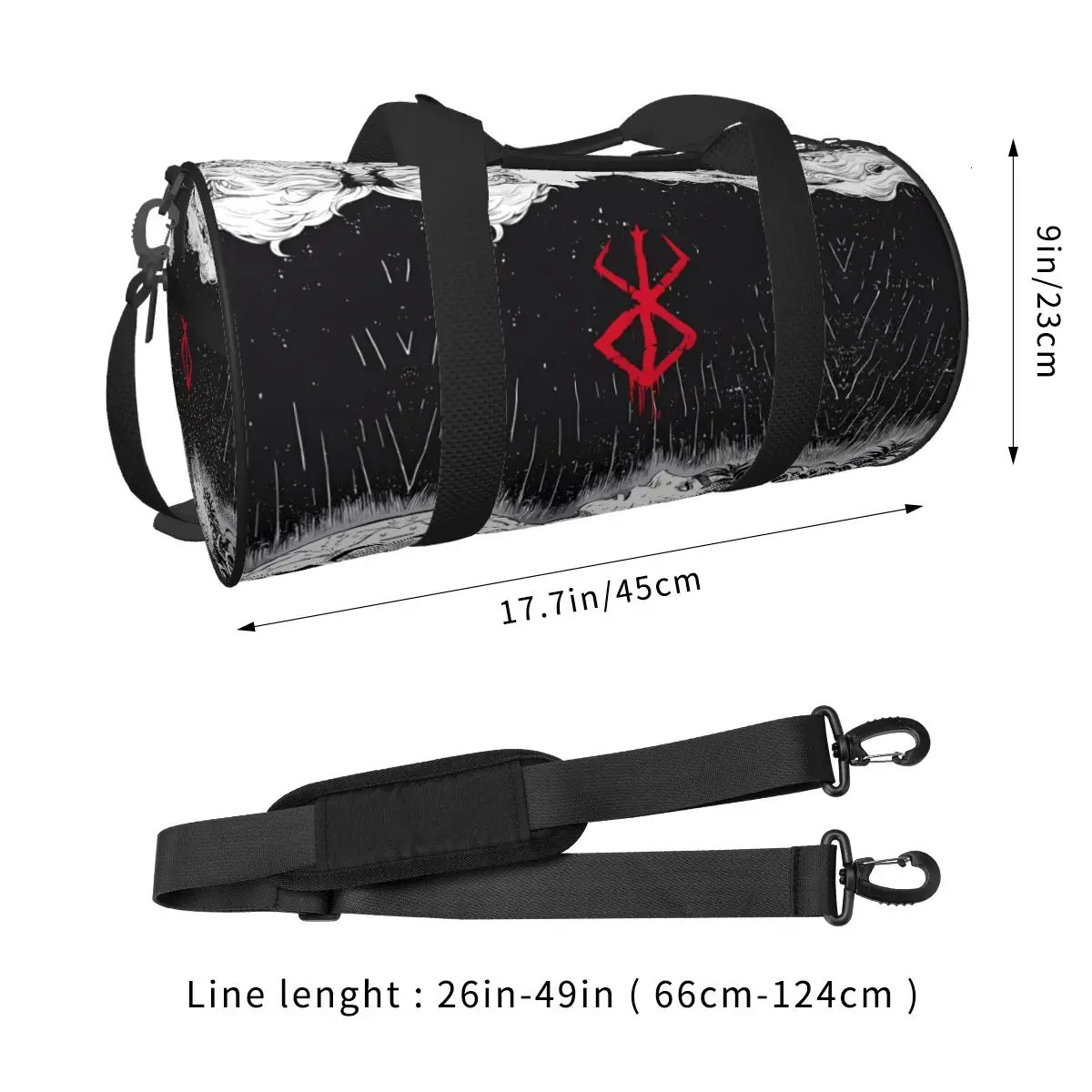 Japan Anime Bereserk Gym Bag Fashion Street Waterproof Sports Bags Large Capacity Travel Handbag Novelty Fitness For Couple 250114