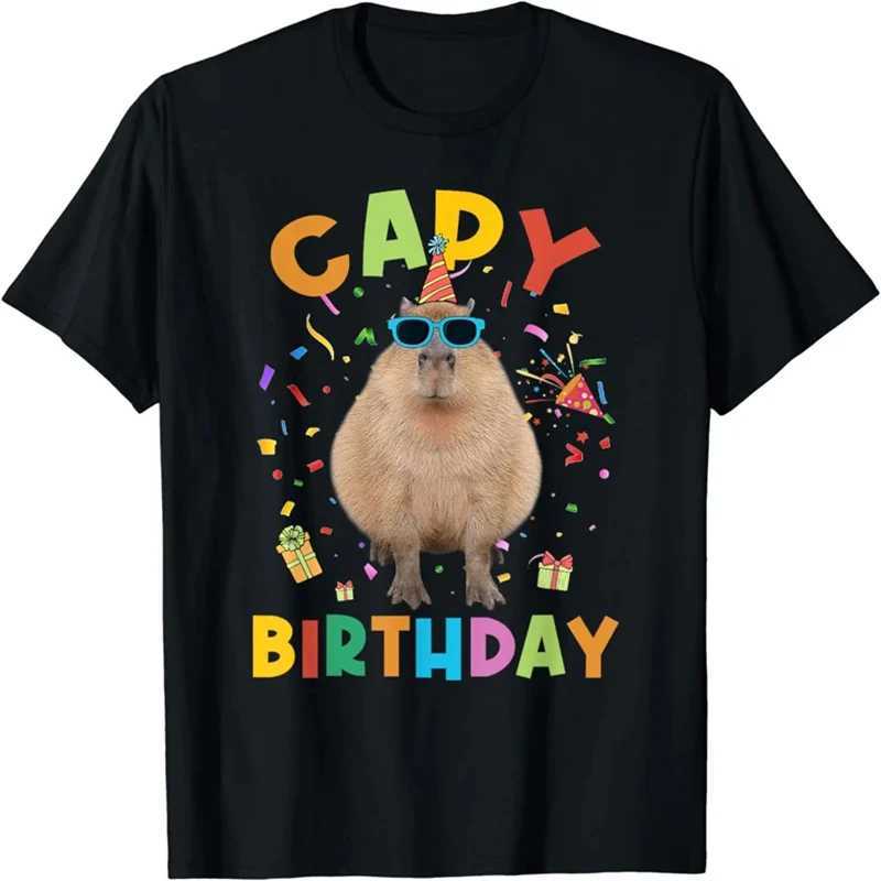 3D Kawaii Animal Capybara Print Pattern Tshirts For Men Clothing New Fashion Street Capybara Lovers Short-sleeved Clothes TopsXJ250117