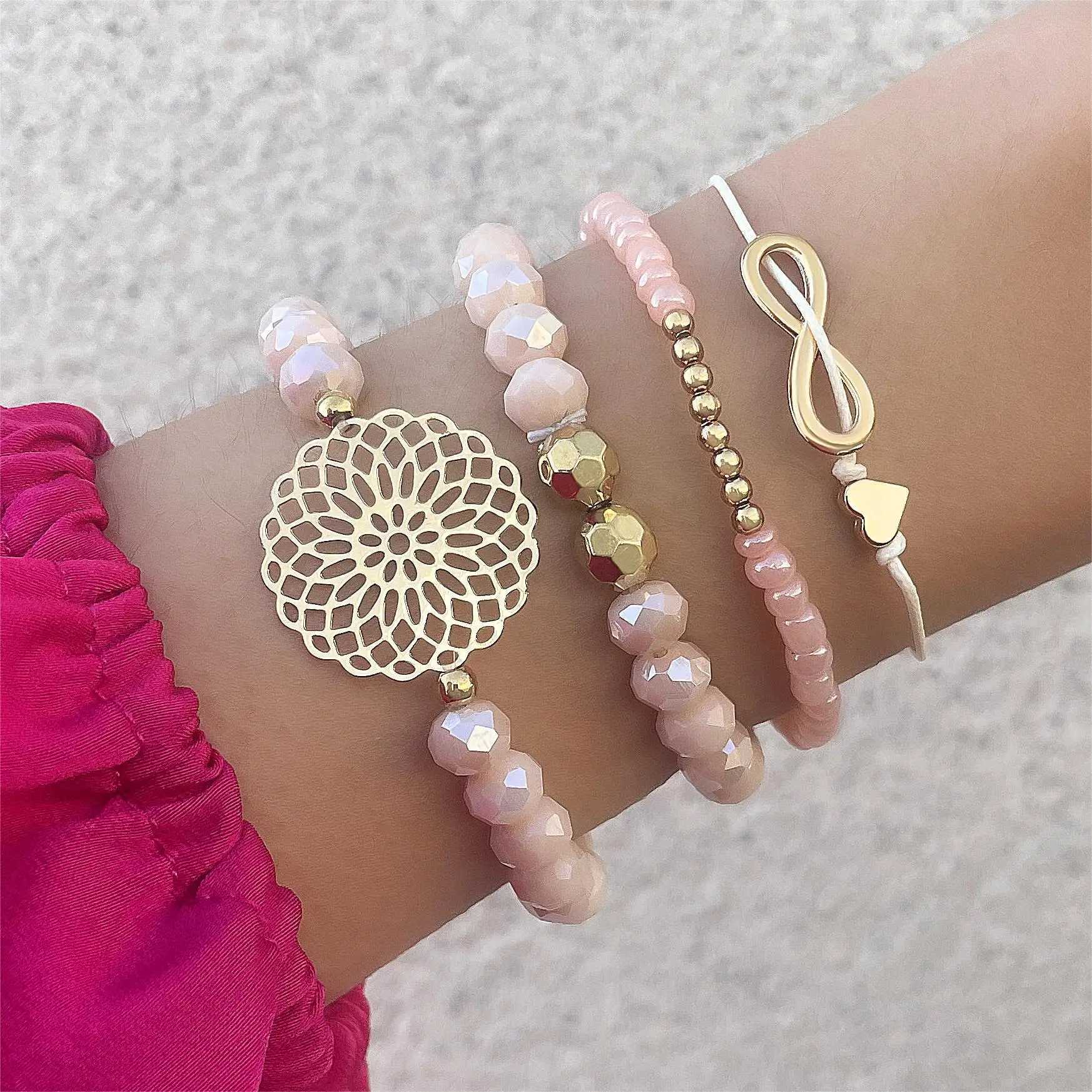 Tocona 30 Styles Bohemian Bracelet Set for women Shell Star M Pineple Heart Crystal Stone Beads chains Bangle Boho JewelryXJ250117