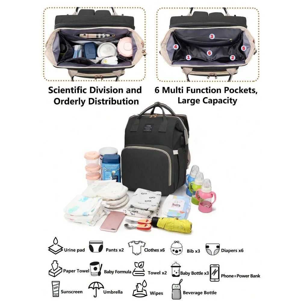 1pc Baby Diaper Bag Backpack with Changing Station Multifunction Portable Waterproof Large CapaciTravel Baby Bags for MomXJ250117