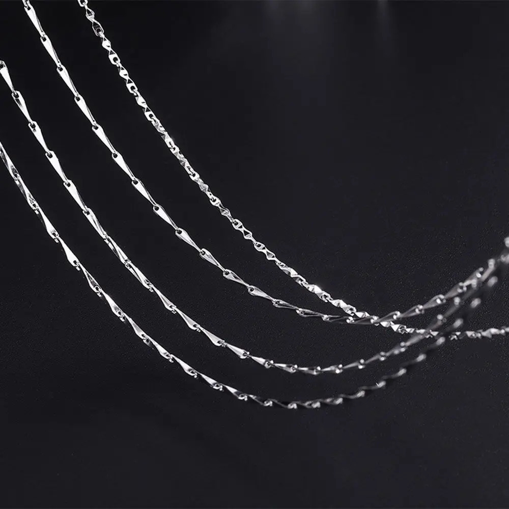 Multistyle 925 Sterling Silver Necklace Chains Water Wave Snake Female Clavicle Chain Simple Fashion Jewelry 18 inch Trendy 250114