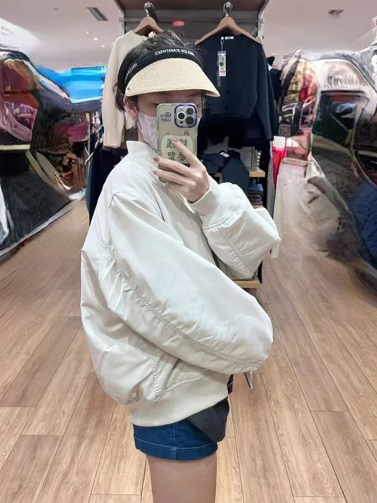 Juspinice Winter Warm Women Baseball Jackets Oversized Basic Coat Zipper Loose Bomber Jacket Female Outwear Chaqueta Mujer 250116