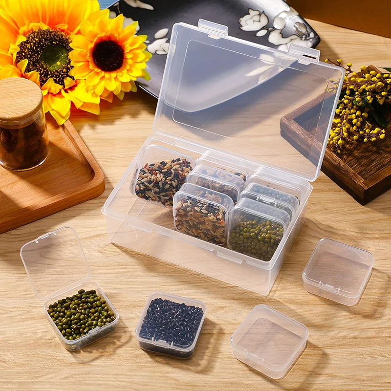 12 Small Square Box Storage Combination Accessories Removable Transparent Pill Craft Diamond Picture Storage Box