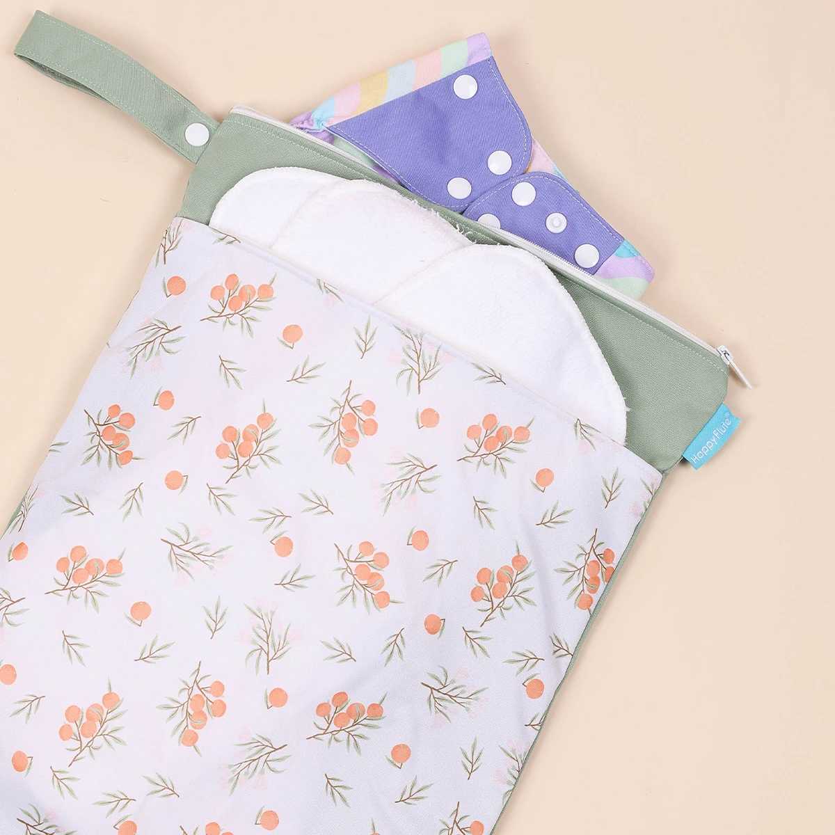 HappyFflute Portable Wetbag For Baby Diapers Nappies Waterproof Diaper Bag With Two Zipper 1PC 30cmx40cmXJ250117