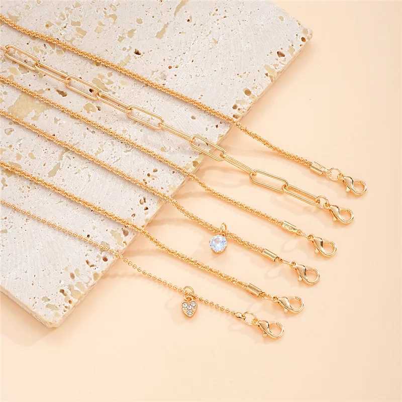 6 Pcs Fashion Silver Color Sparkling Adjustable Bracelets Set for Women Elegant Fashion Bracelet New Wedding Party Jewelry GiftsXJ250117