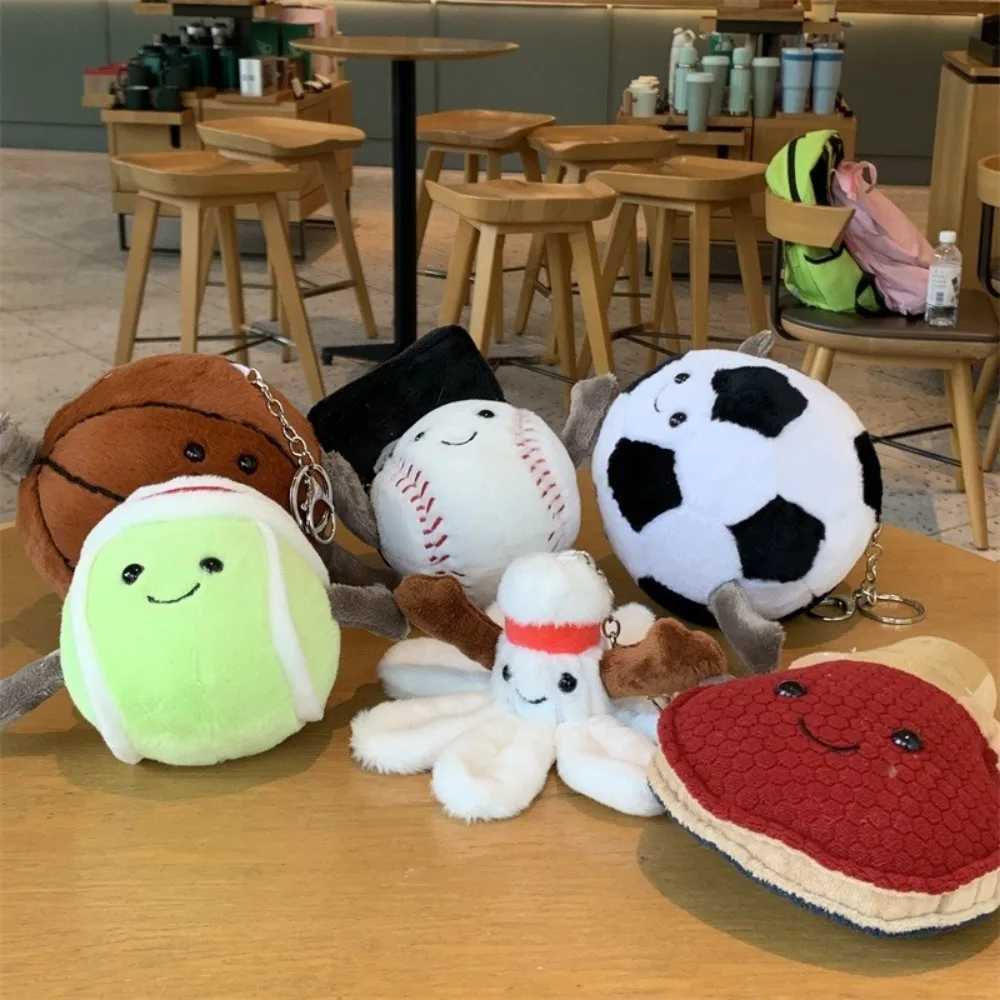 Ball Game Series Keychain Football Volleyball Stuffed Toy Plush Doll Basketball Baseball Cute Backpack Pendant Birtay Gift W250116