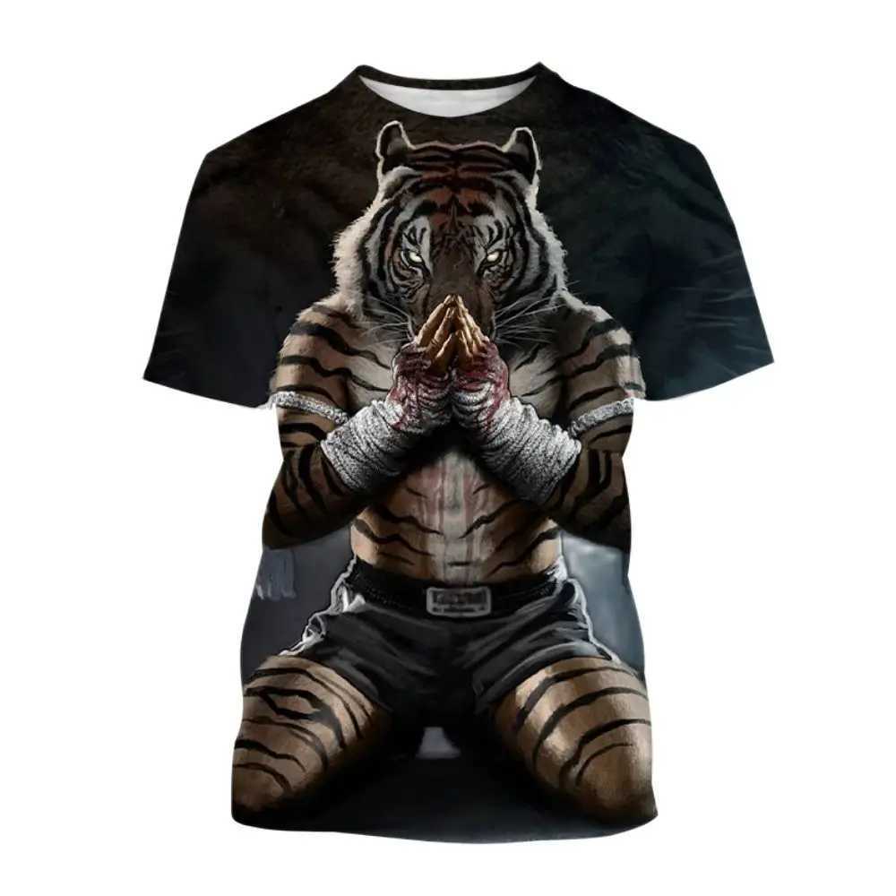 Mens T Shirt BJJ Jujitsu Enthusiast Wrestle Clothing Fashion 3D Animal Pattern Oversized T-shirt Casual O-neck Short Sleeve TopXJ250117