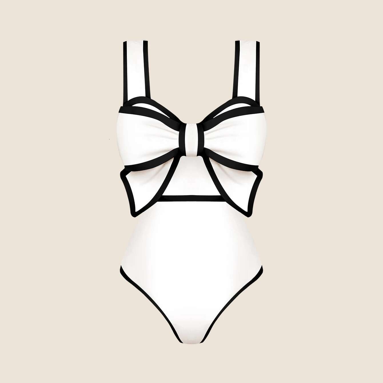 2025 Black White Retro One Piece Swimsuit Women Bow Tie Swimwear With Skirt Sexy Bathing Suit Monokini Bodysuit Beach Wear