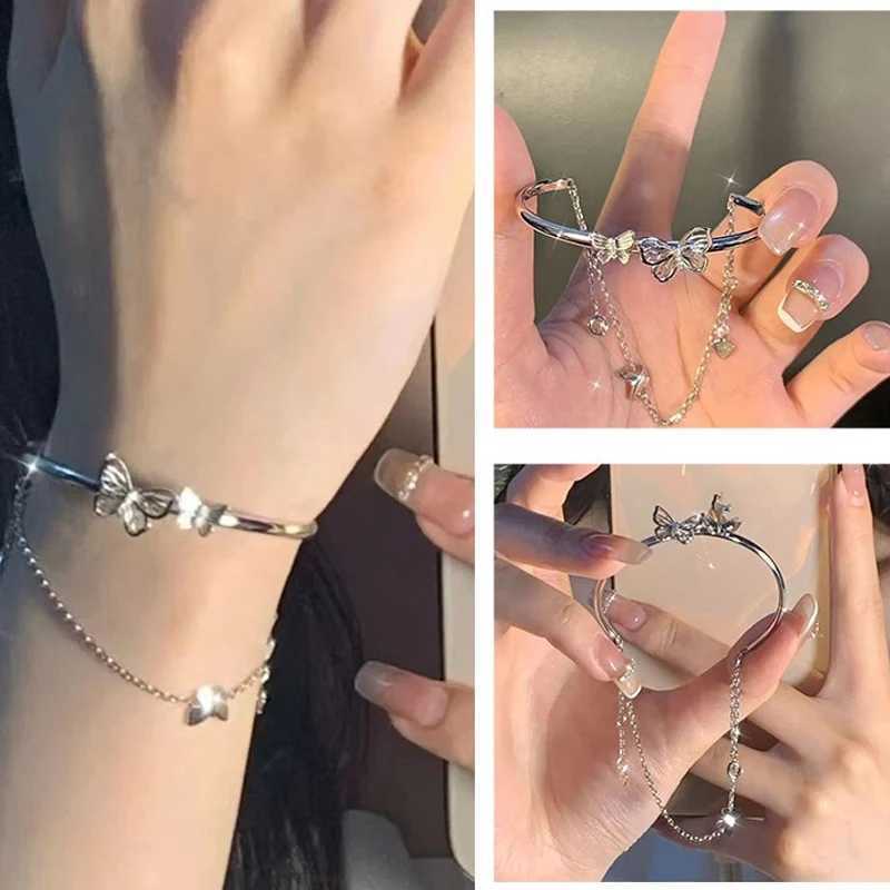 Korean Exquisite Butterfly Chain Bracelet Shiny Zirconia Flower Star Moon Pendant Adjustable Bracelets Women Elegant JewelryXJ250117