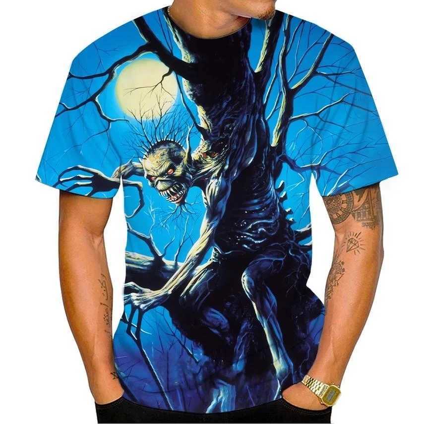 Hot Selling New Live Dead 3D Printing T-shirt Rock Music Round Neck Short Sleeve Heavy Metal Fashion Casual Mens Unisex TopXJ250117