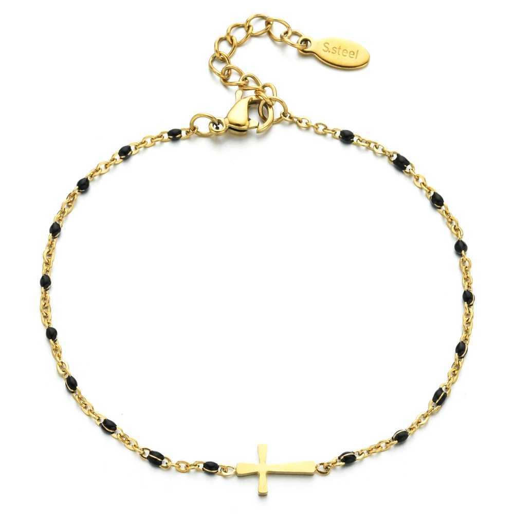 ZMZY Bohemian Thin Fashion Chain Jesus Christian Stainless Steel Bracelet Womens Gold Charm Cross Bracelet Womens Jewelry W250121