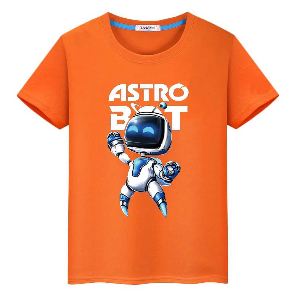 Astro Bot print 100% cotton Kawaii Tops animated short Y2K cartoon T-shirt for girls clothing M250116
