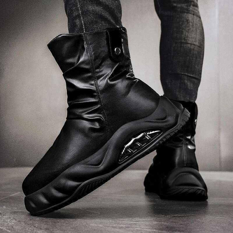 CYYTL Boots Winter Casual Mens Shoes Ankle Leather Cowboy Combat Tactical Hiking Outdoor Designer Tennis Sneakers