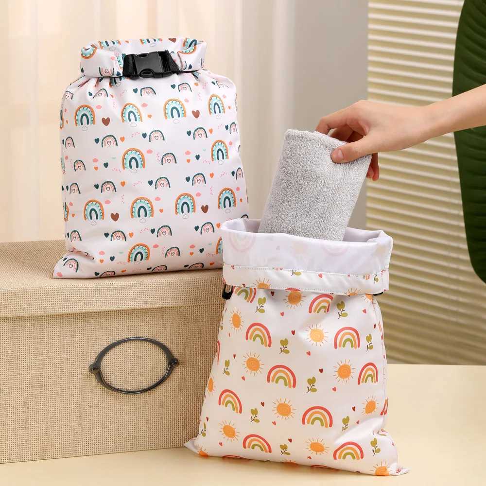 1pc Waterproof Wet Storage Bag Swimming Beach Bag For Outdoor Sports Make Up For Travel Storage Bag Baby Diapers Reusable BagsXJ250117