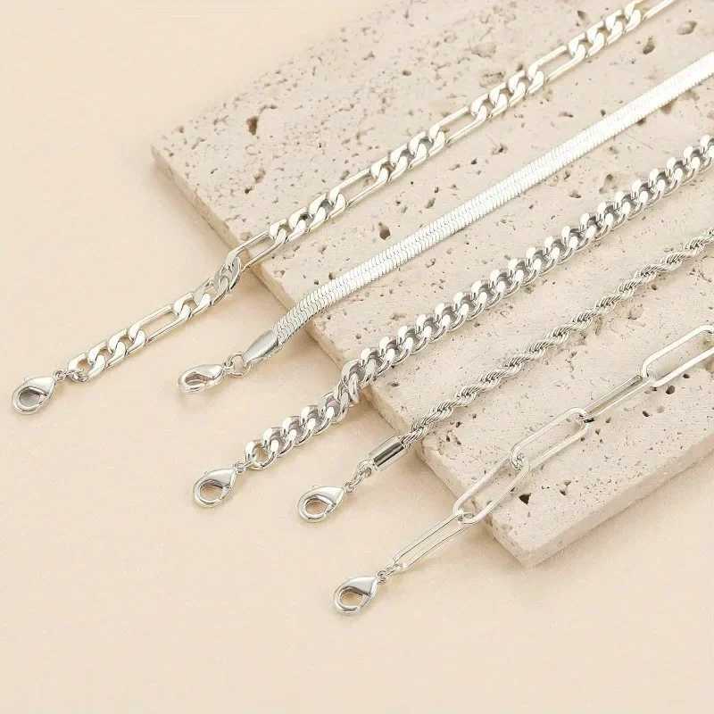 Vintage Punk Style Womens Bracelet Set Silver 925 bracelet Plated Gold bracelet Cuban Per Clip Chains Fashion AccoriesXJ250117