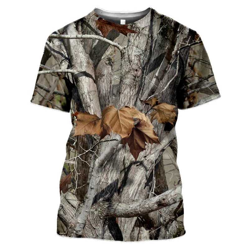 2022 New Outdoor Hunting Camouflage T-shirt Men 3d Print Summer Cool Military Tops Sport Camo Camp Gym TeesXJ250117
