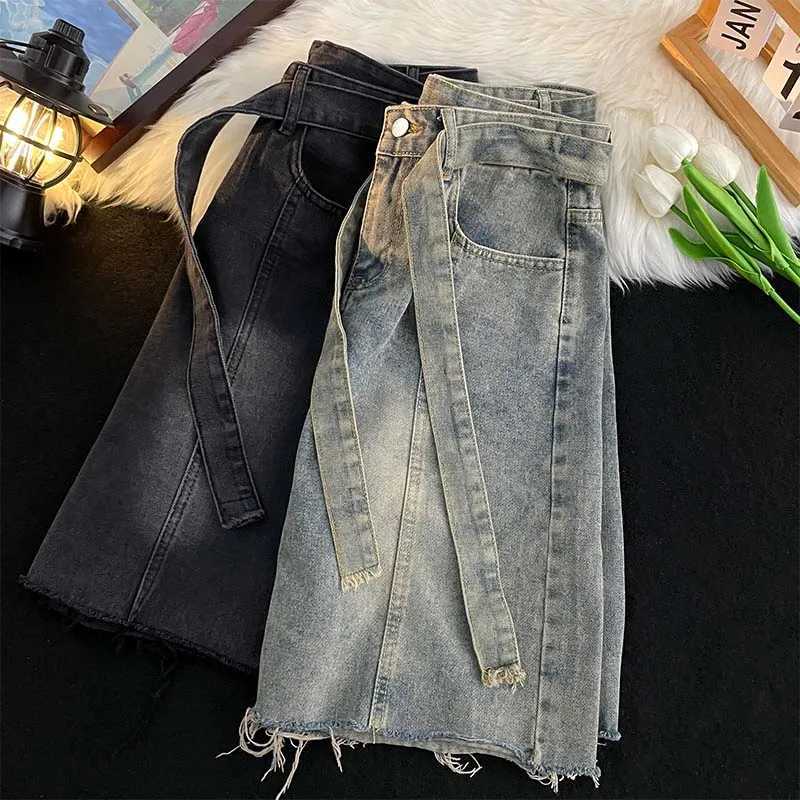 Men Casual Shorts Denim Trousers American Summer Streetwear Vintage Washed Teens Hip Hop Y2k Clothes Fashion Zipper All-matchXJ250117