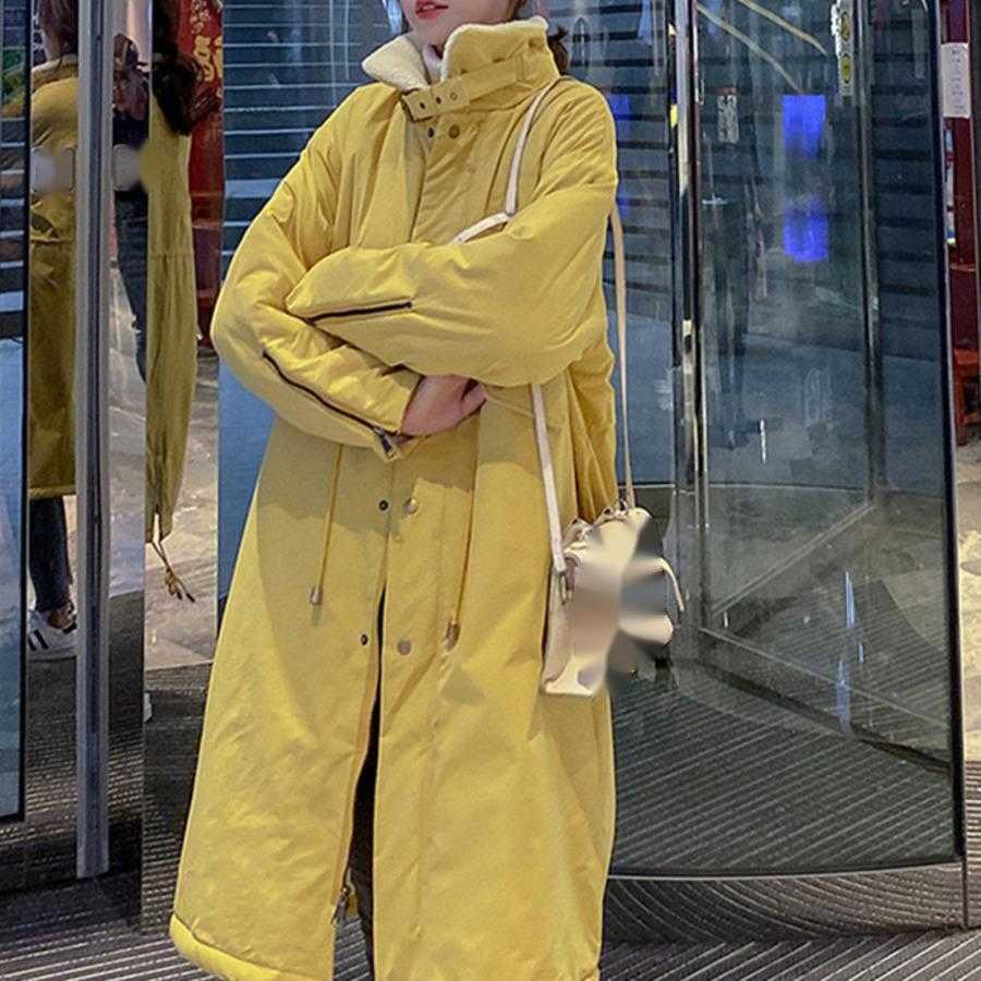 Womens Winter Cotton Jacket With Thickened Lamb Wool And Plush Mid To Long Over Knee Korean Version Loose Style Women Jackets Coat 241209