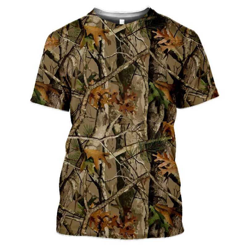 2022 New Outdoor Hunting Camouflage T-shirt Men 3d Print Summer Cool Military Tops Sport Camo Camp Gym TeesXJ250117