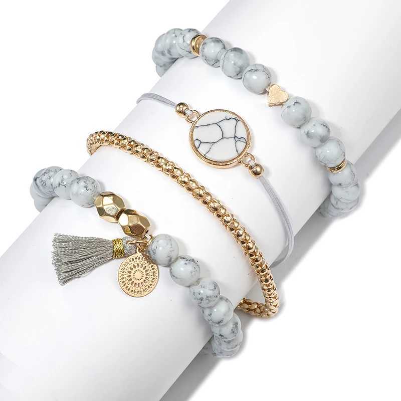 Tocona 30 Styles Bohemian Bracelet Set for women Shell Star M Pineple Heart Crystal Stone Beads chains Bangle Boho JewelryXJ250117