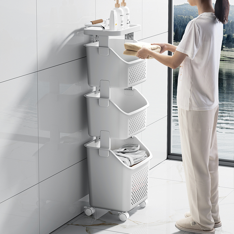 Compact Household Cleaning Bin with Integrated Holder - Enhanced Storage Efficiency for Washing Essentials
