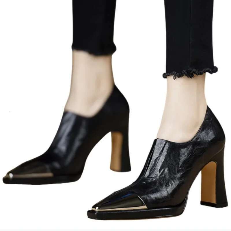 Women High Heel Loafers Pointed Toe Sexy Shoes Retro Fad Designer New Brand Sandals Hot Sale atillas De Mujer