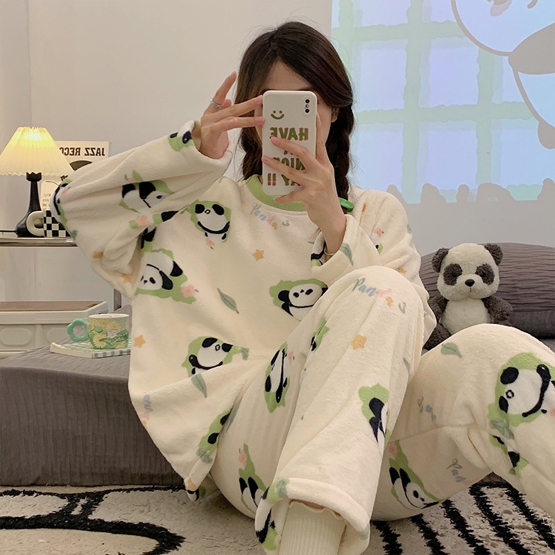 B907-Pajamas women summer pure cotton short-sleeved trousers loose large size can be worn outside home clothes summer suit