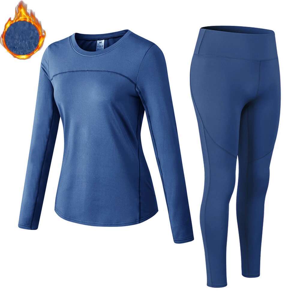 Ddmytiger China Domestic Women Running Set GYM Suits Thermal Sports Fiess Exercise Jogging Hiking Warm Thermo Top Shirt Tights Yoga Tracksuit Ddmytige