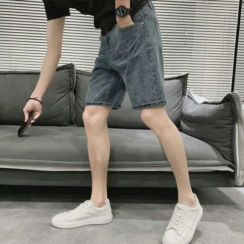 Man Denim Shorts with Pockets Straight Short Jeans Pants for Men Sale Xxxl Y2k Fashion Emo Harajuku Luxury Summer Cowboy PopularXJ250117