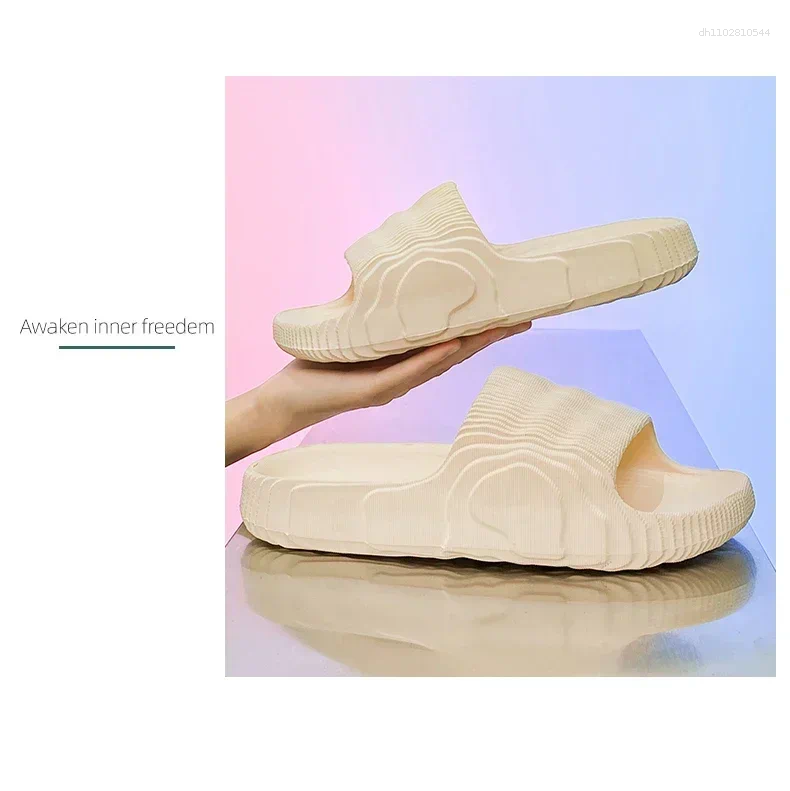 Slippers Soft Home Couple Summer Indoor Skid Proof Bathroom Sandals El Solid Color Men Women Flip Flops Flat Shoes