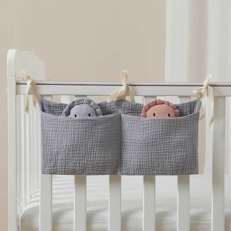 Baby Bedside Storage Bag Baby Crib Organizer Hanging Bag for Baby Multi-Purpose Newborn Bed Hanging Diaper Toy TissueXJ250117
