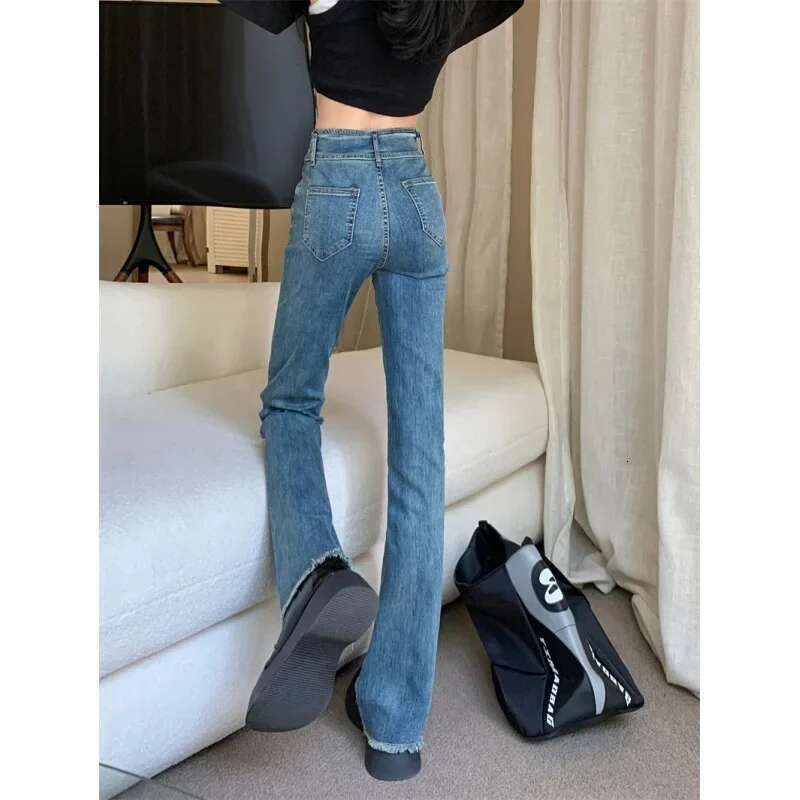 Plus Size Jeans Women's Spring 2023 New Slimming High Waist Micro Flare Cotton Stretch Denim Trousers For A Slimmer Silhouette