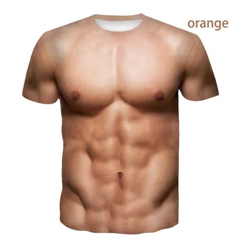 Newest Muscular Man 3D Printed T Shirt Fashion Funny Short-Sleeved Tops Pullover Mens Apparel Tee Shirt Streetwear Loose MaleXJ250117