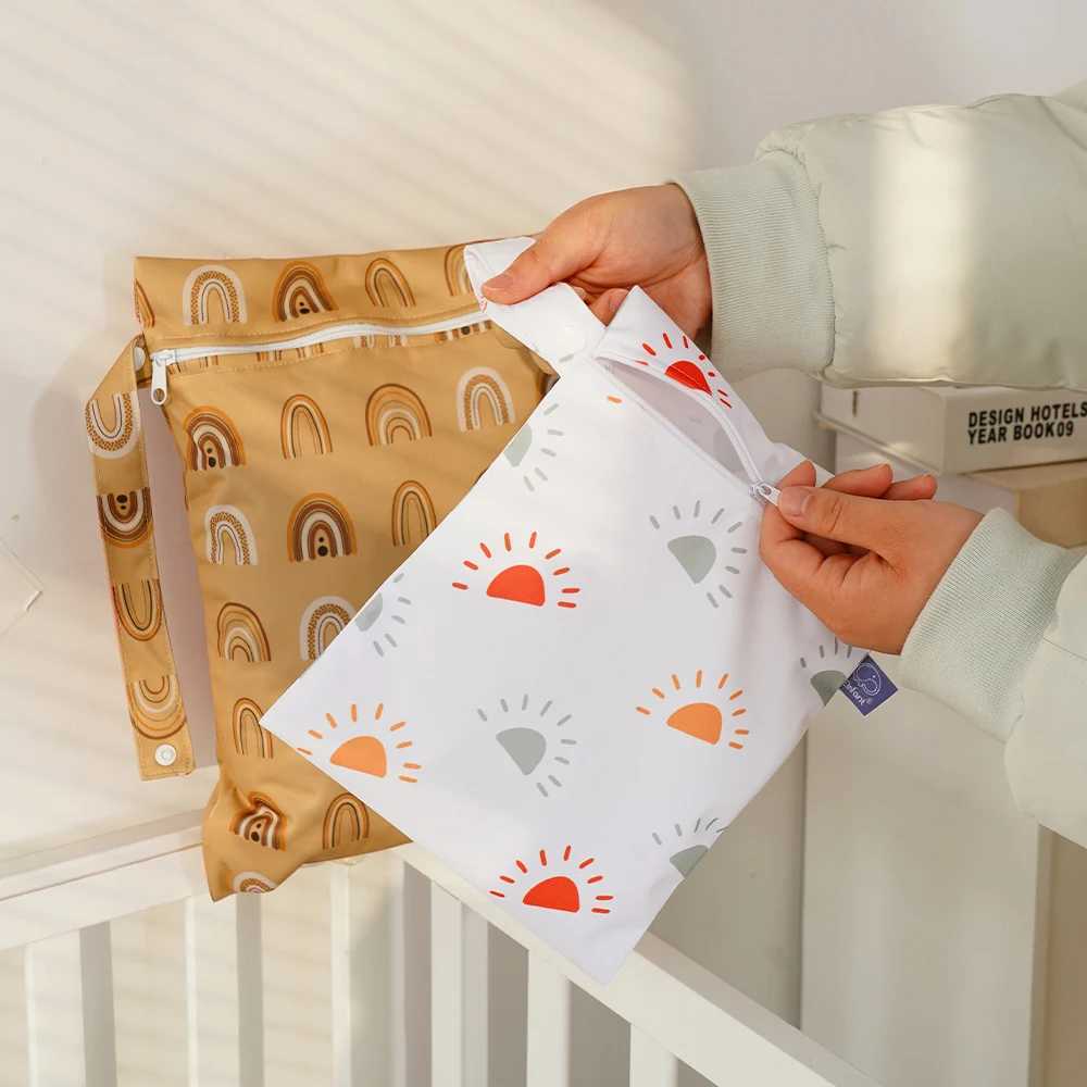 Elinfant 2PCS Washable Beach Pool Gym Bags For Swimsuits Wet Clothes Waterproof Cloth Diaper Bag Wet Dry BagXJ250117
