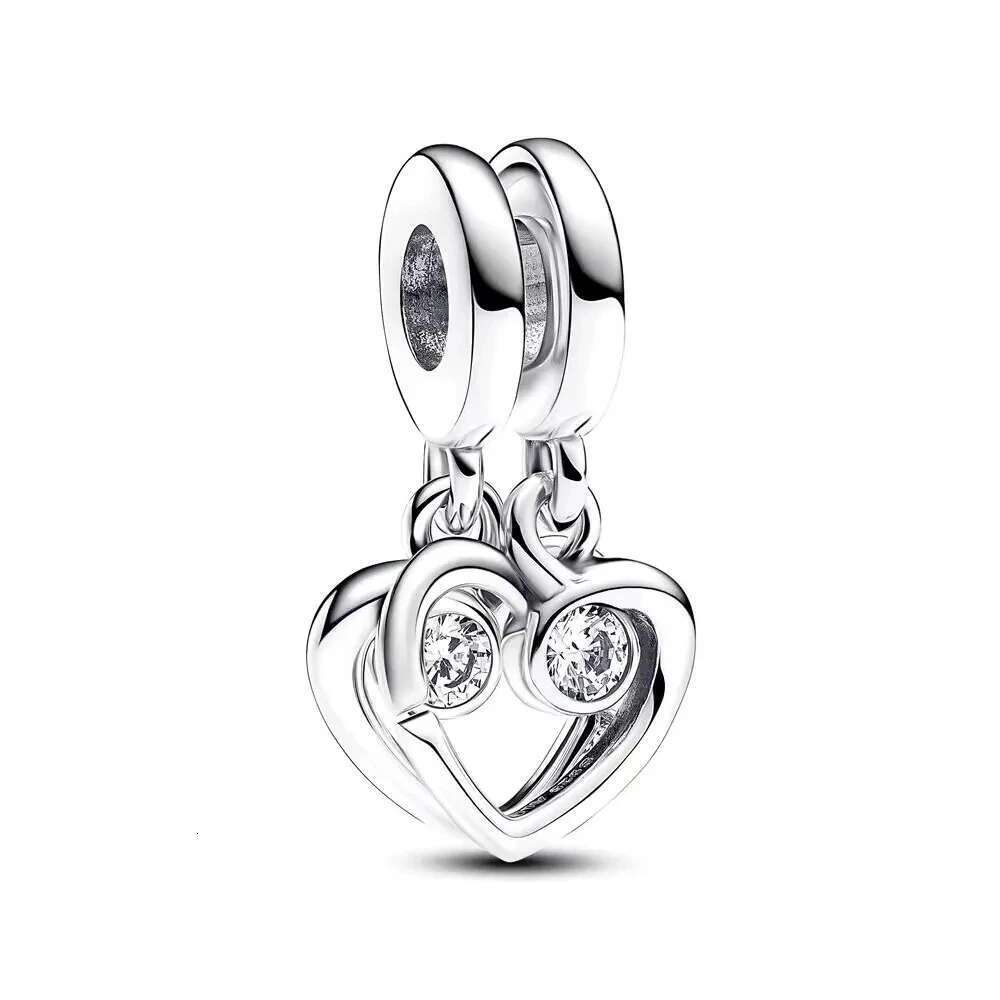 2025 New Charms beads Two Color Bag Heart Blooming Rose Color Change Heart Dangle girl Charm Fit Women S925 Bracelet DIY Gift Wholesale