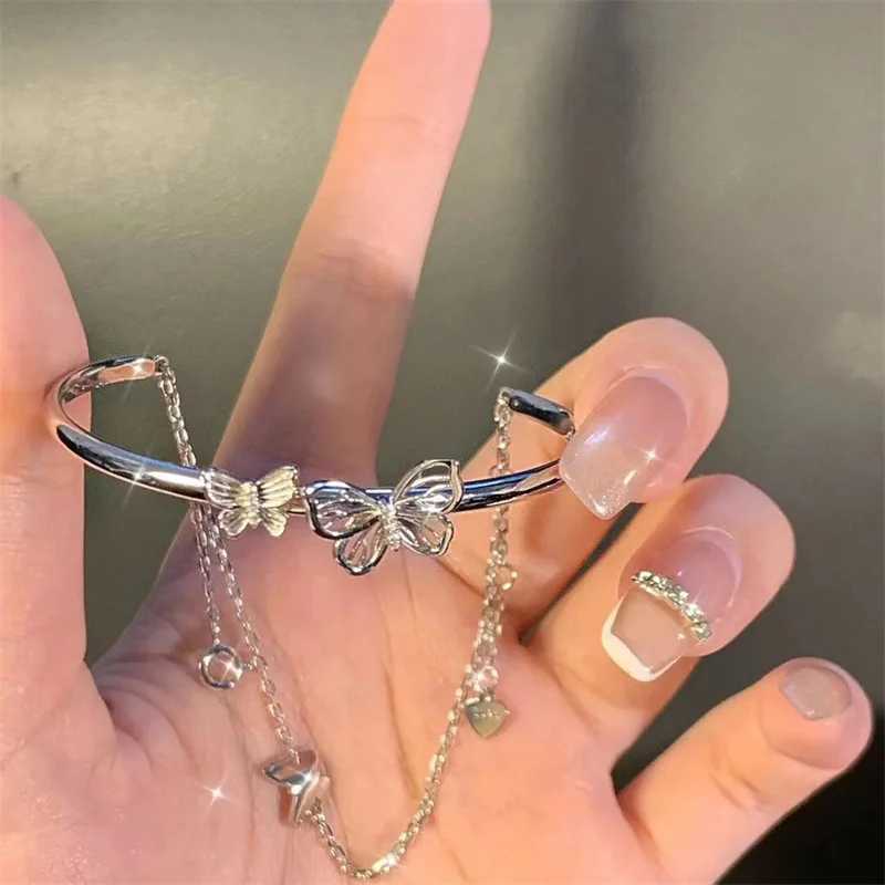 Korean Exquisite Butterfly Chain Bracelet Shiny Zirconia Flower Star Moon Pendant Adjustable Bracelets Women Elegant JewelryXJ250117