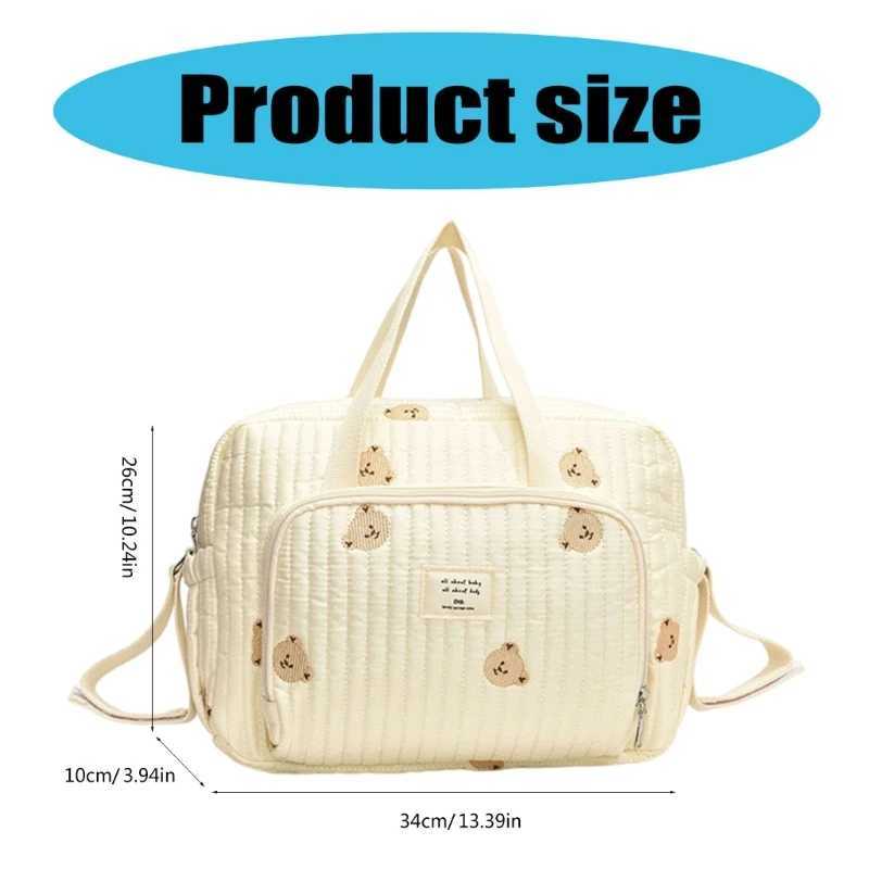 Large Capaci Embroidered Mother Bag Fashionable Diaper Organiser Case Pouch for Baby Essential and Personal ItemsXJ250117