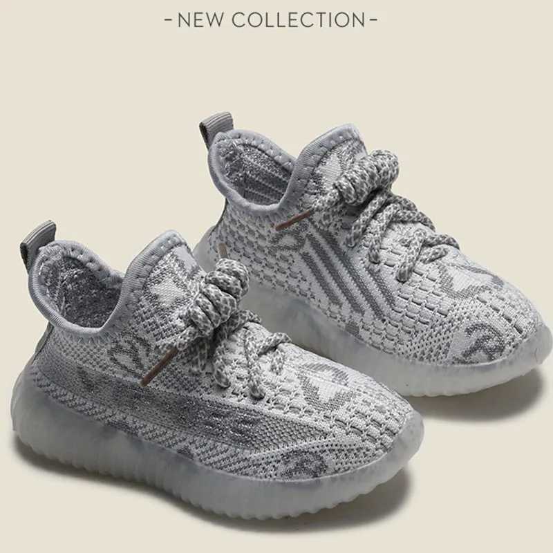 Athletic Outdoor 2024 Children Spring Autumn Stylish Comfy Sneakers Breathable Mesh Lightweight Lace-Ups Causal Boys Girls Soft ShoesY250116GTZV