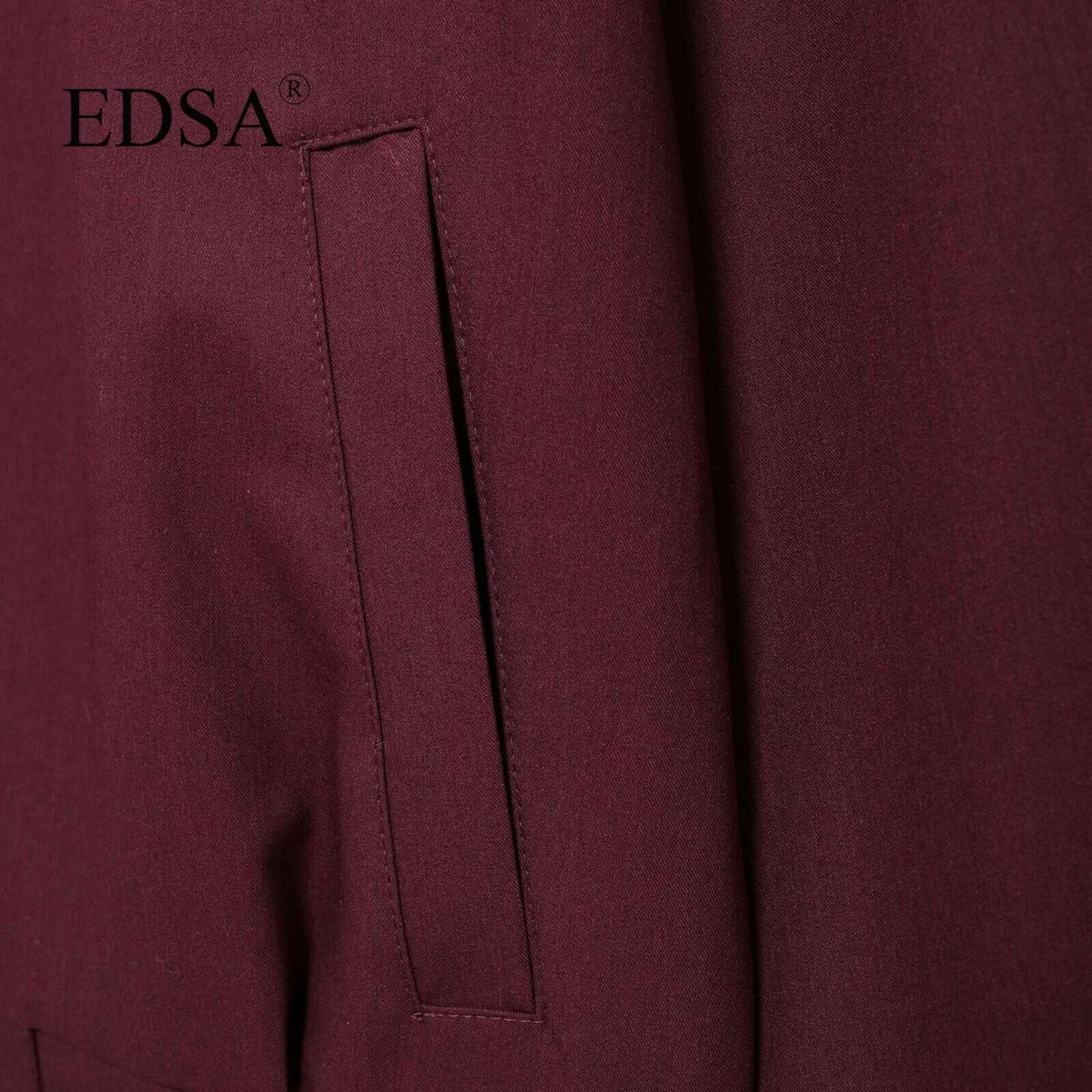 EDSA Women Vintage Loose Zipper Lapel Bury Color New 2024 Autumn Fashion Versatile Street Outwear Jacket